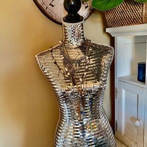 Unique vintage silver mannequin decor